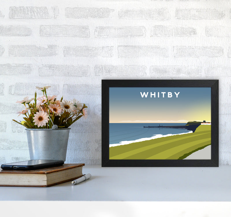 Whitby 5 Travel Art Print by Richard O'Neill A4 White Frame
