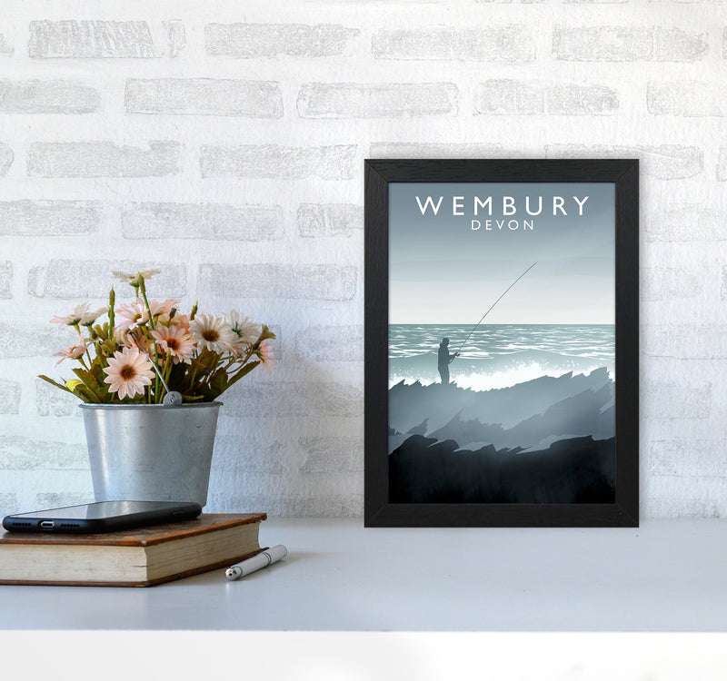 Wembury portrait Travel Art Print by Richard O'Neill A4 White Frame