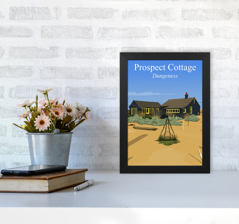 Prospect Cottage portrait Travel Art Print by Richard O'Neill A4 White Frame