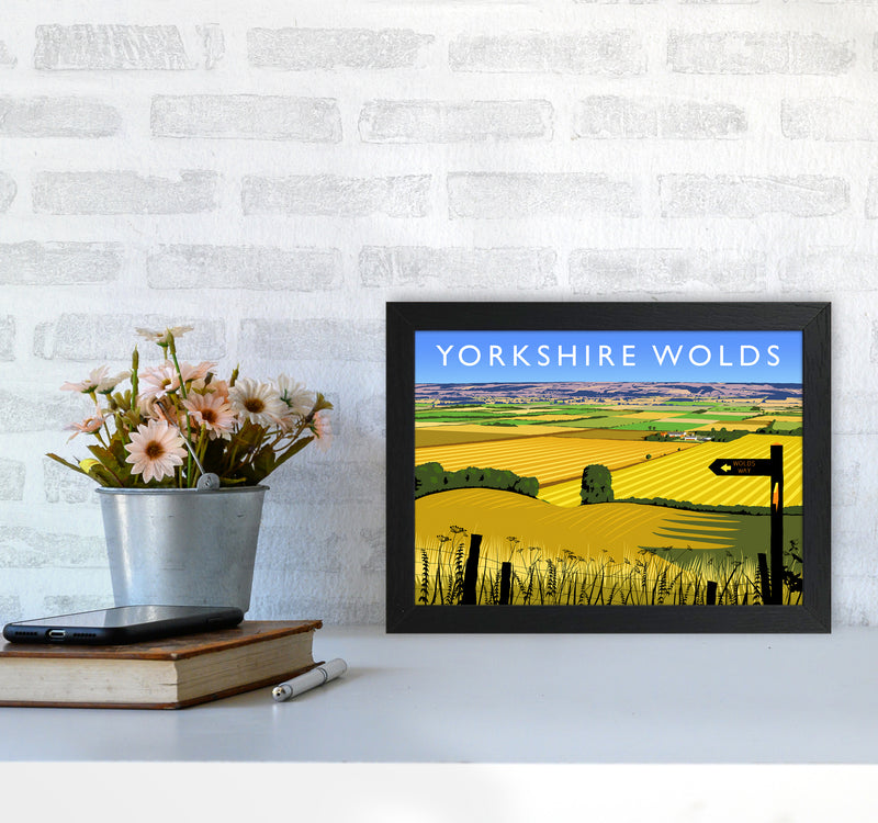 Yorkshire Wolds Travel Art Print by Richard O'Neill A4 White Frame