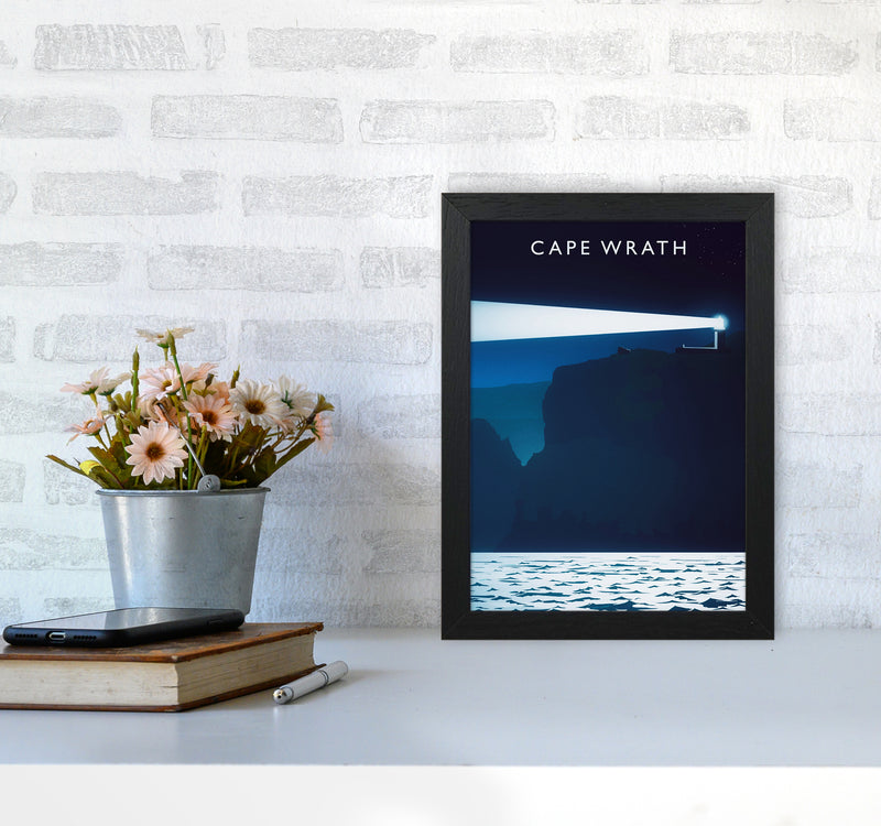 Cape Wrath portrait Travel Art Print by Richard O'Neill A4 White Frame