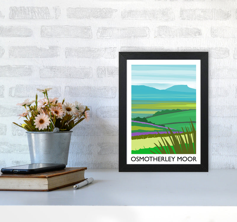 Osmotherley Moor portrait Travel Art Print by Richard O'Neill A4 White Frame