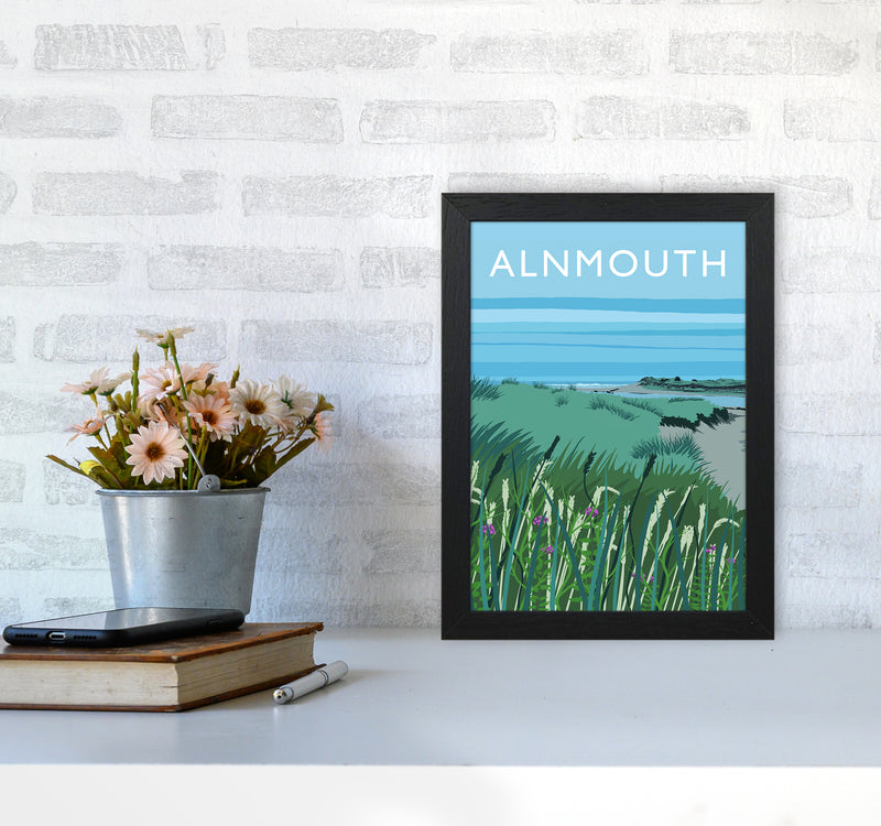 Alnmouth portrait Travel Art Print by Richard O'Neill A4 White Frame