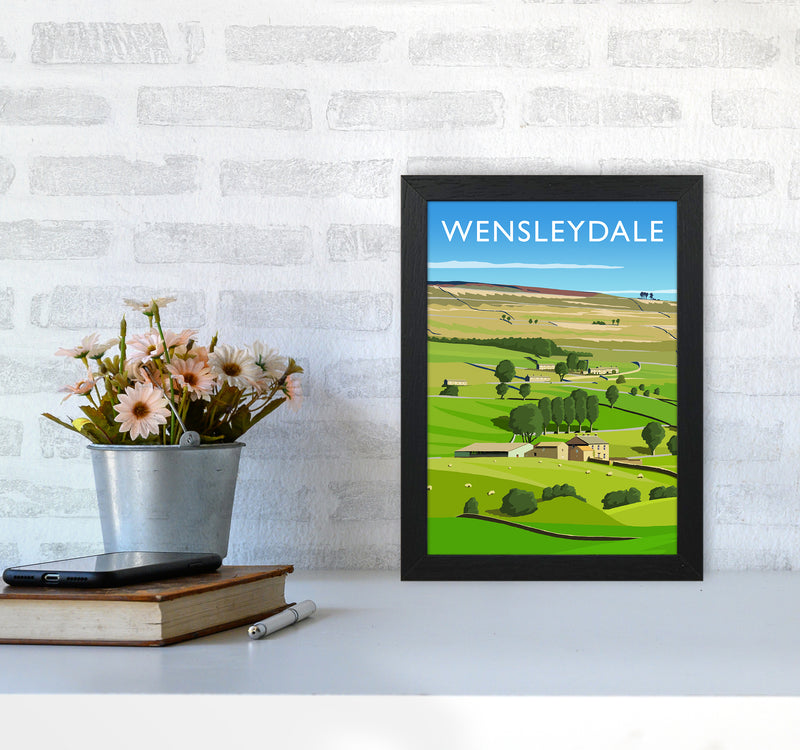 Wensleydale 3 portrait Travel Art Print by Richard O'Neill A4 White Frame