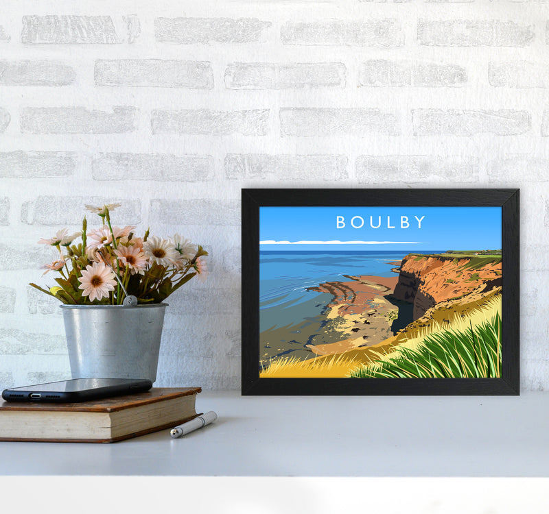 Boulby Travel Art Print by Richard O'Neill A4 White Frame