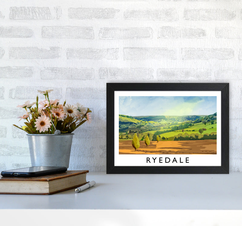 Ryedale Travel Art Print by Richard O'Neill A4 White Frame