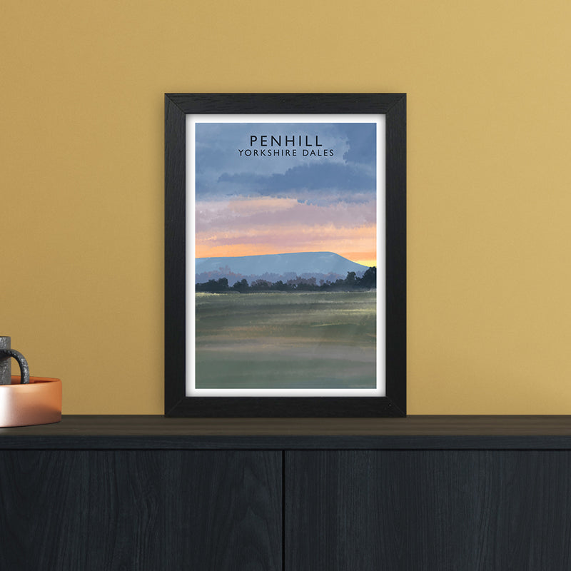 Penhill 3 Portrait Travel Art Print by Richard O'Neill A4 White Frame