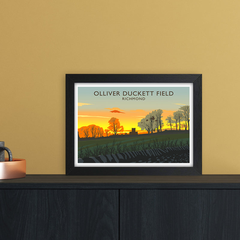 Olliver Duckett Field Travel Art Print by Richard O'Neill A4 White Frame