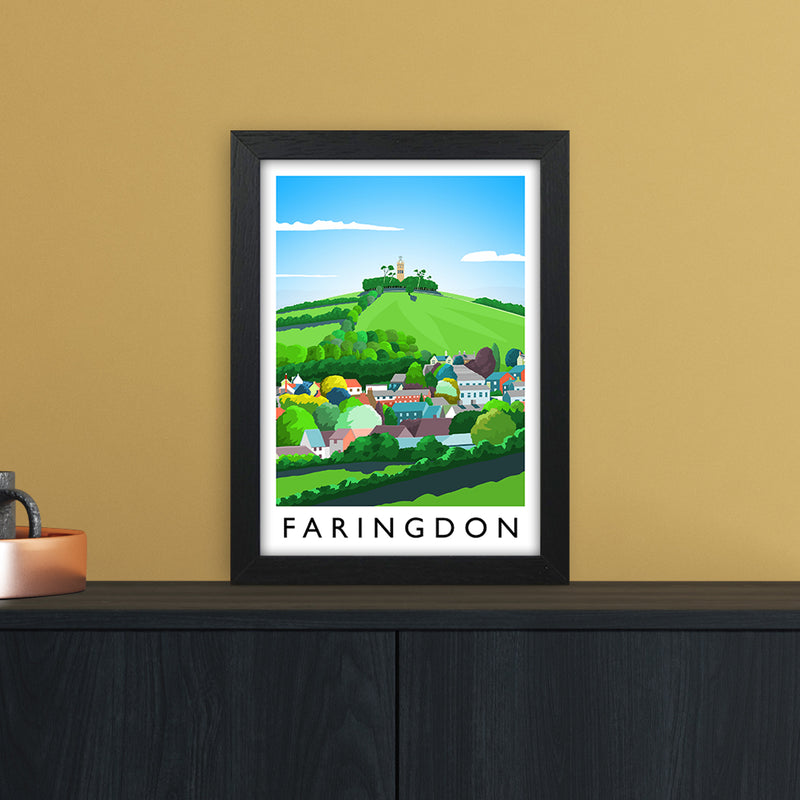 Faringdon Portrait Travel Art Print by Richard O'Neill A4 White Frame