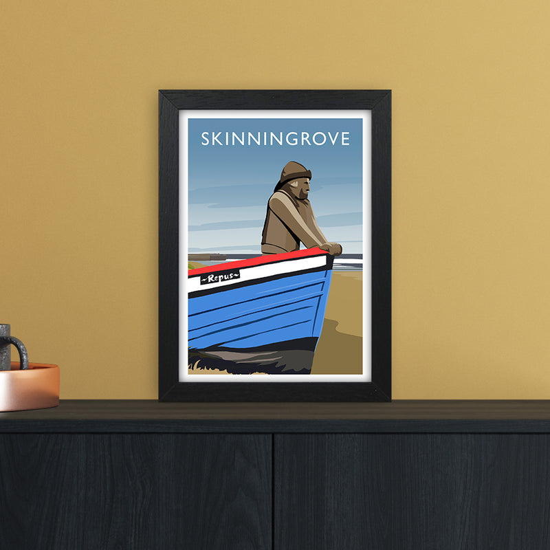 Skinningrove Portrait Travel Art Print by Richard O'Neill A4 White Frame