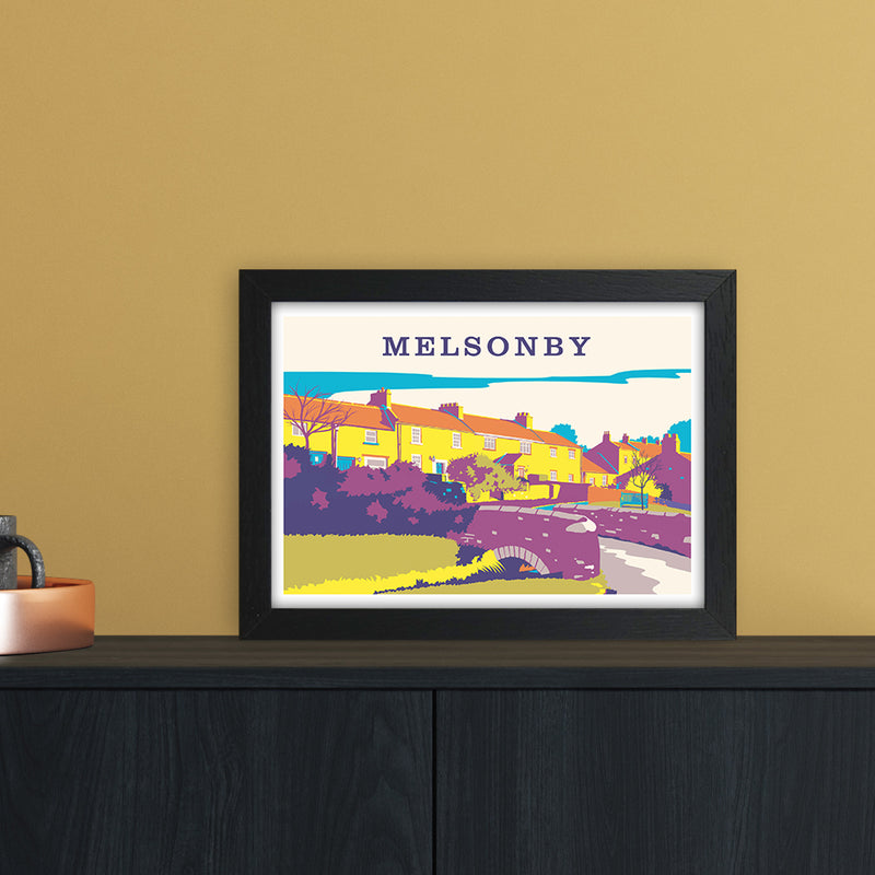 Melsonby Travel Art Print by Richard O'Neill A4 White Frame