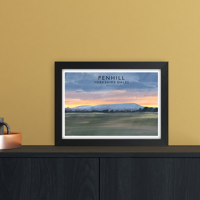 Penhill 3 Travel Art Print by Richard O'Neill A4 White Frame