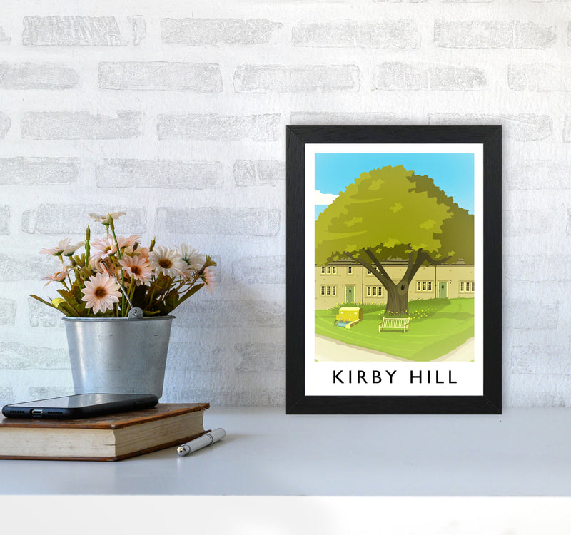 Kirby Hill portrait Travel Art Print by Richard O'Neill A4 White Frame