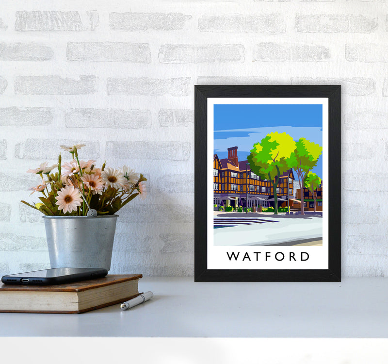 Watford 2 portrait Travel Art Print by Richard O'Neill A4 White Frame