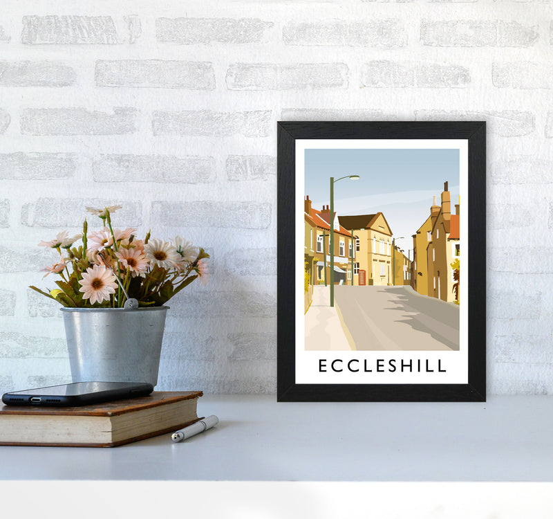 Eccleshill portrait Travel Art Print by Richard O'Neill A4 White Frame