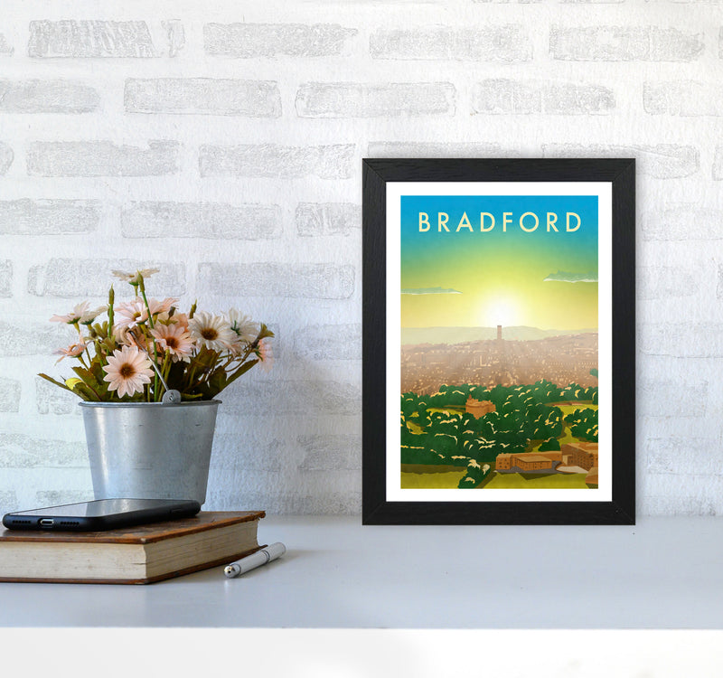 Bradford 2 portrait Travel Art Print by Richard O'Neill A4 White Frame