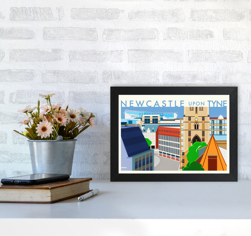 Newcastle upon Tyne 2 (Day) landscape Travel Art Print by Richard O'Neill A4 White Frame