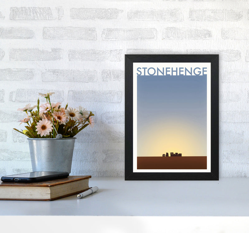 Stonehenge 2 (Day) Travel Art Print by Richard O'Neill A4 White Frame