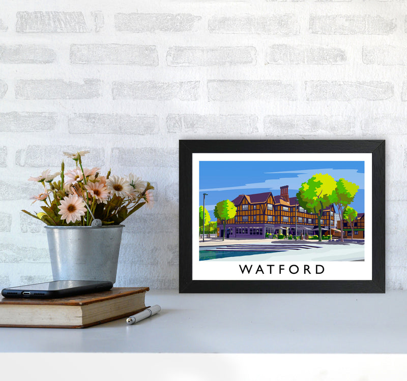 Watford 2 Travel Art Print by Richard O'Neill A4 White Frame