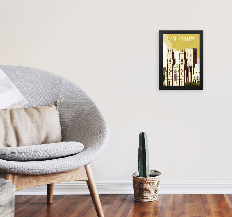 York Minster Art Print by Richard O'Neill A4 White Frame