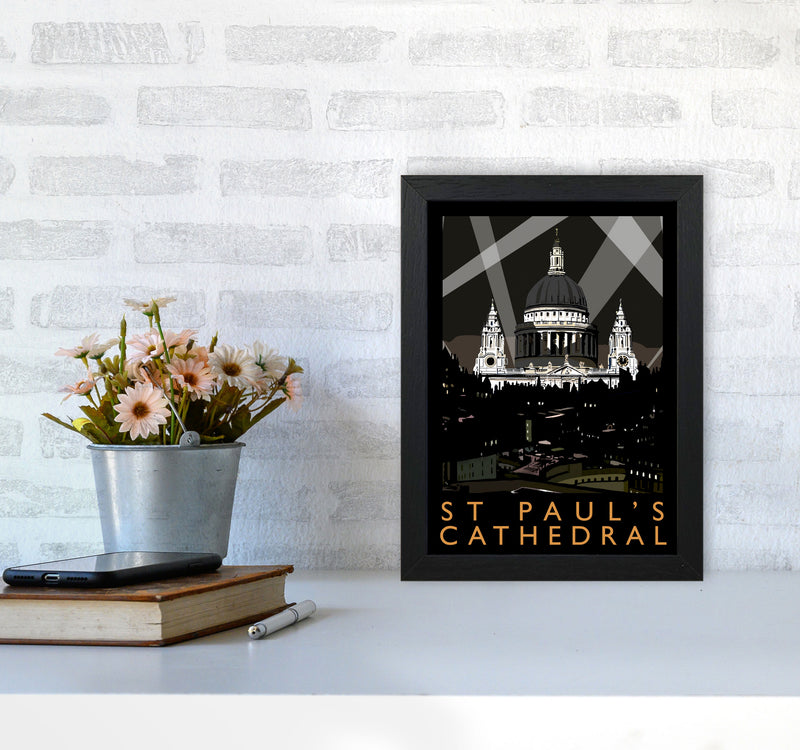 St Paul's Cathedral London Framed Digital Art Print by Richard O'Neill, Wooden Framed Wall Art A4 White Frame