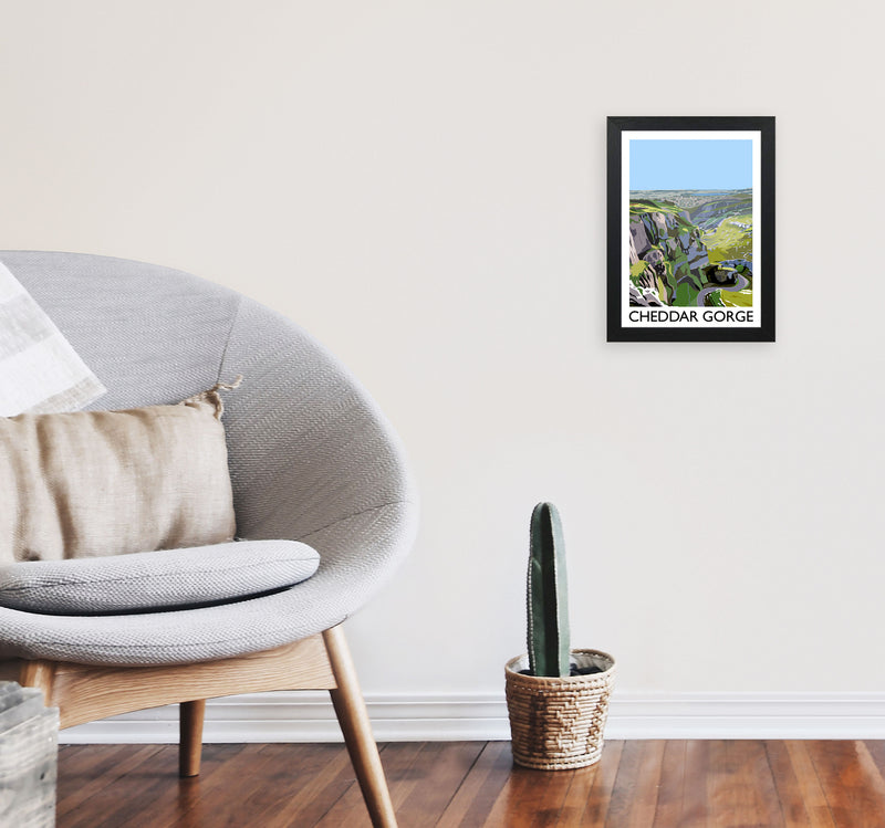 Cheddar Gorge Art Print by Richard O'Neill A4 White Frame