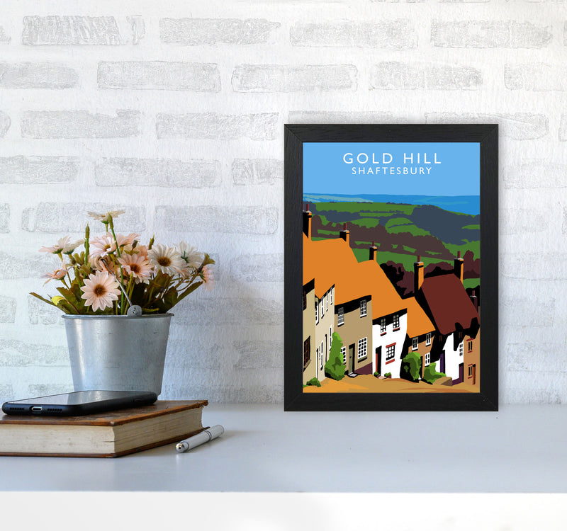 Gold Hill by Richard O'Neill A4 White Frame