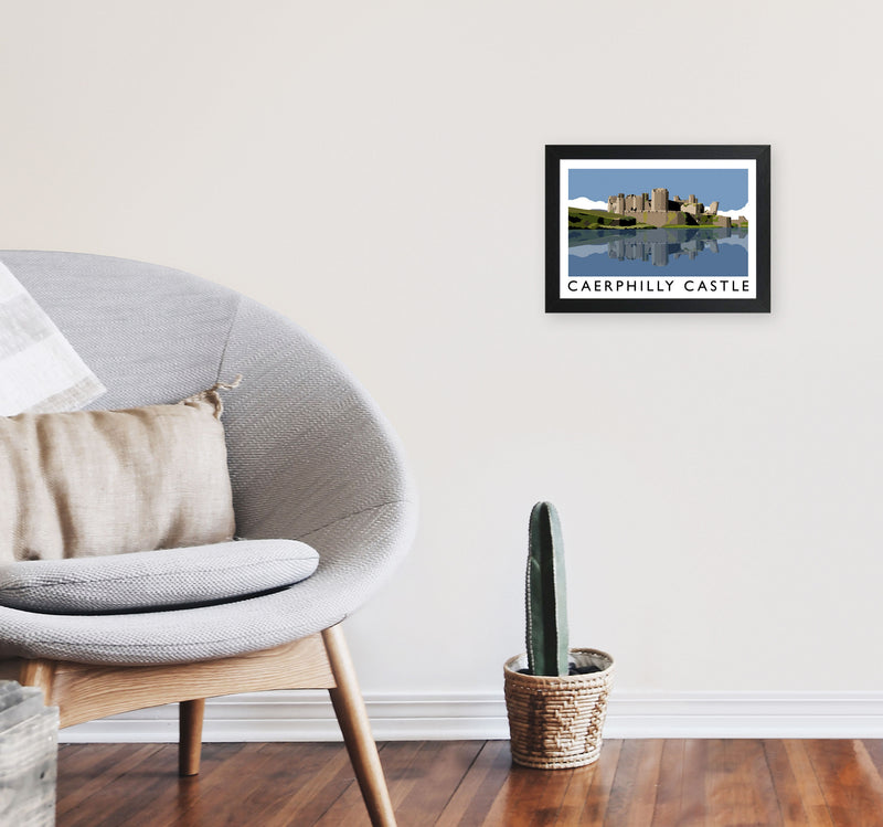 Caerphilly Castle by Richard O'Neill A4 White Frame