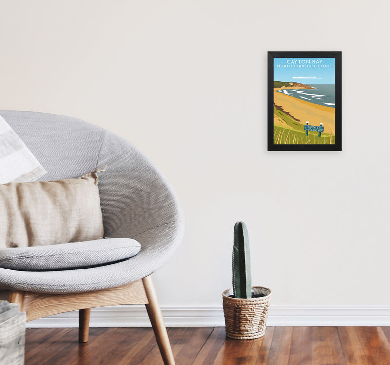Cayton Bay North Yorkshire Coast Framed Digital Art Print by Richard O'Neill A4 White Frame