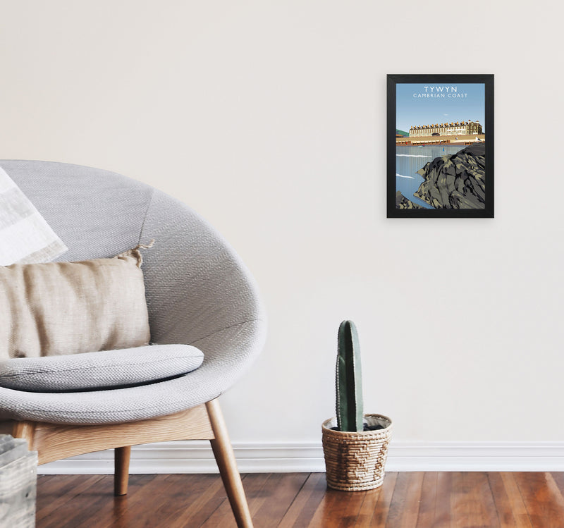 Tywyn Cambrian Coast Framed Digital Art Print by Richard O'Neill A4 White Frame