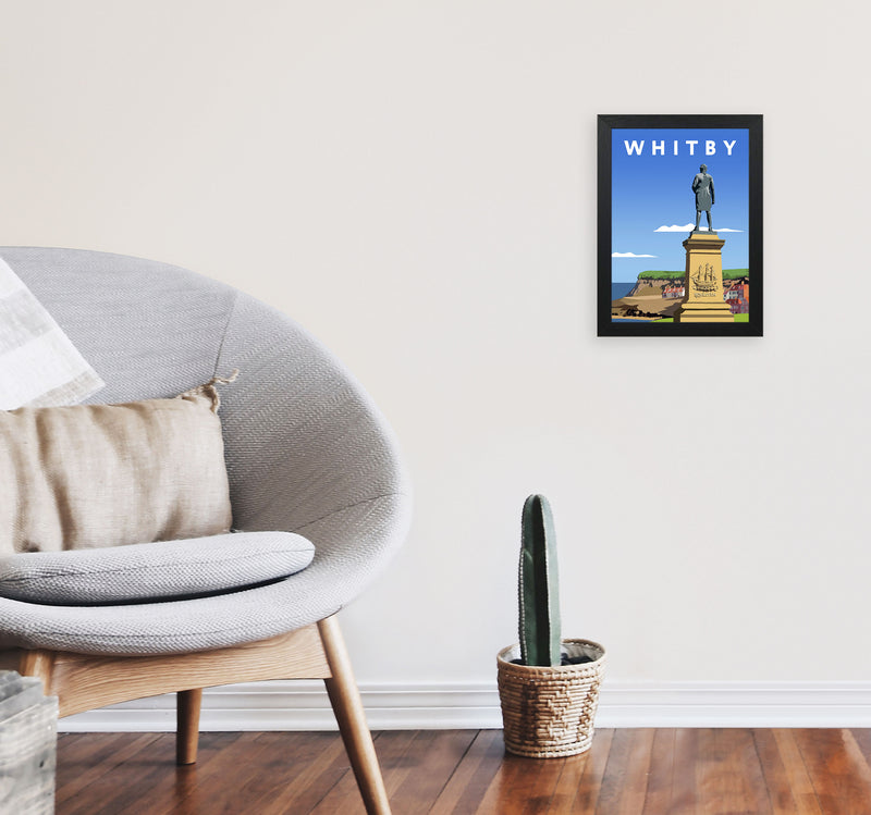 Whitby2 Portrait by Richard O'Neill A4 White Frame