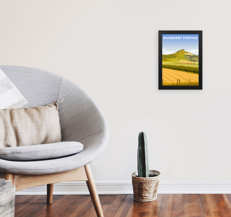 Roseberry Topping2 Portrait by Richard O'Neill A4 White Frame