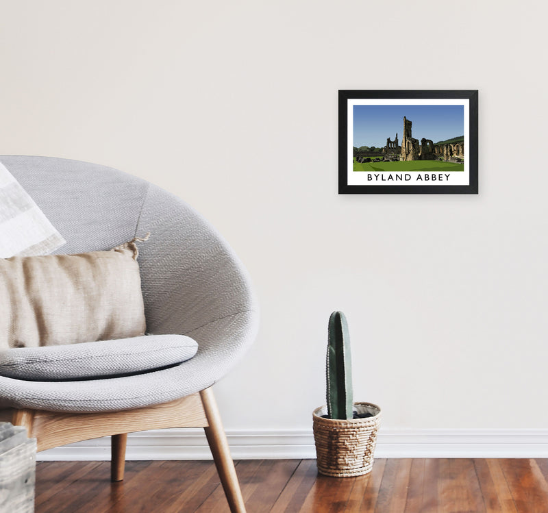 Byland Abbey by Richard O'Neill A4 White Frame