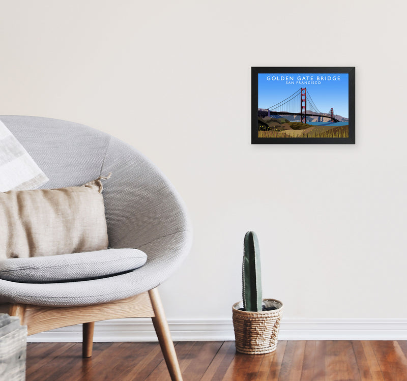 Golden Gate Bridge by Richard O'Neill A4 White Frame