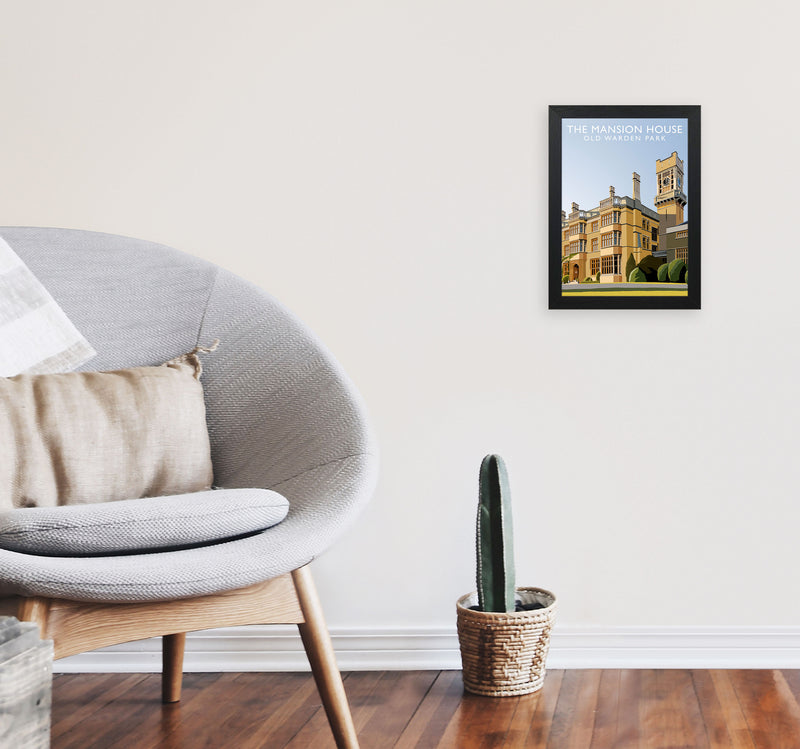 The Mansion House Old Warden Park Travel Art Print by Richard O'Neill A4 White Frame