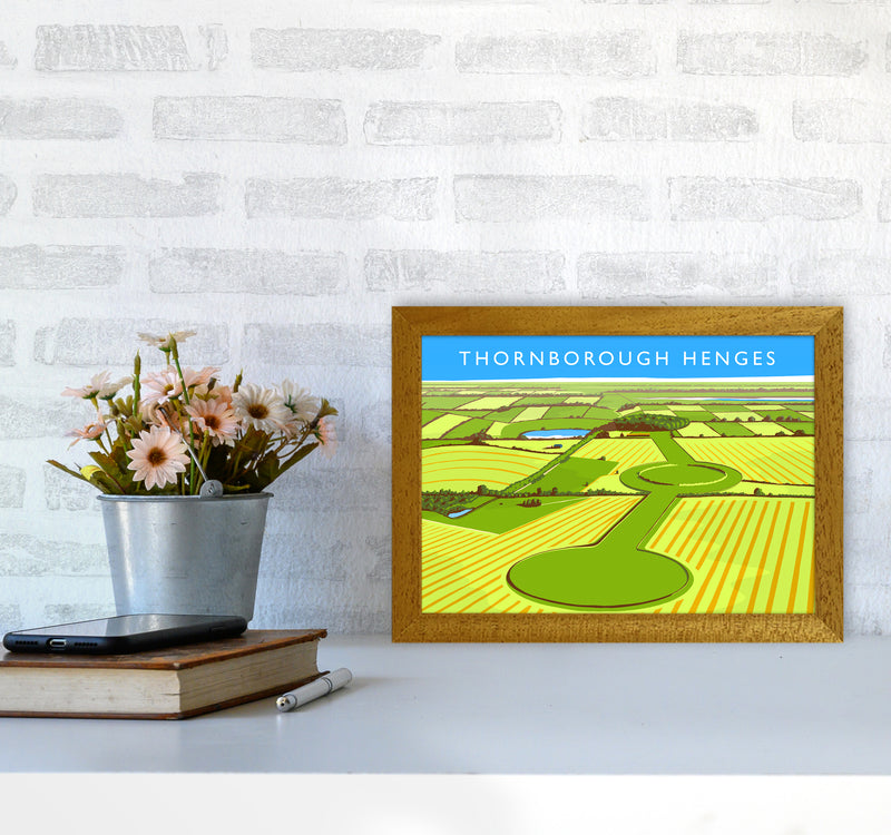 Thornborough Henges Travel Art Print by Richard O'Neill A4 Print Only