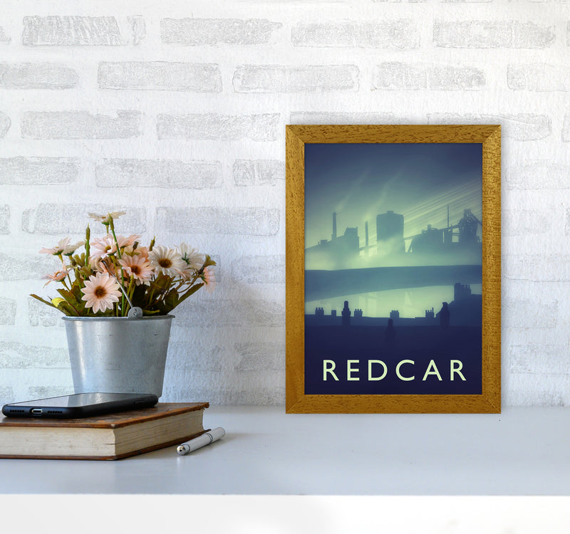 Redcar (night) portrait Travel Art Print by Richard O'Neill A4 Print Only