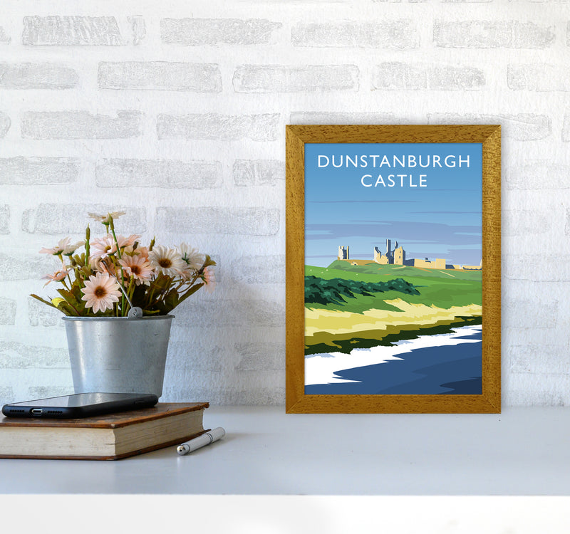 Dunstanburgh Castle portrait Travel Art Print by Richard O'Neill A4 Print Only