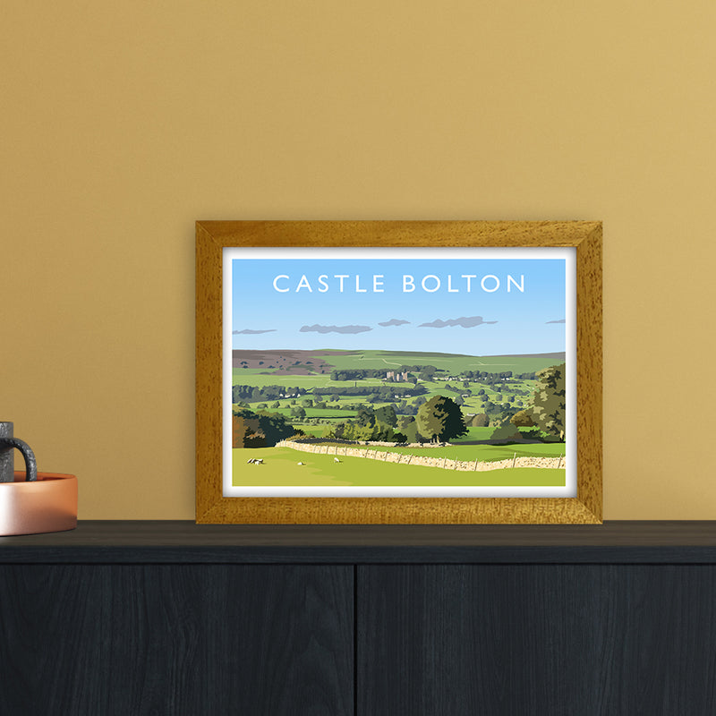 Castle Bolton Travel Art Print by Richard O'Neill A4 Print Only