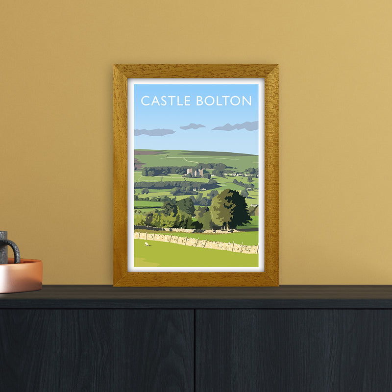 Castle Bolton Portrait Travel Art Print by Richard O'Neill A4 Print Only