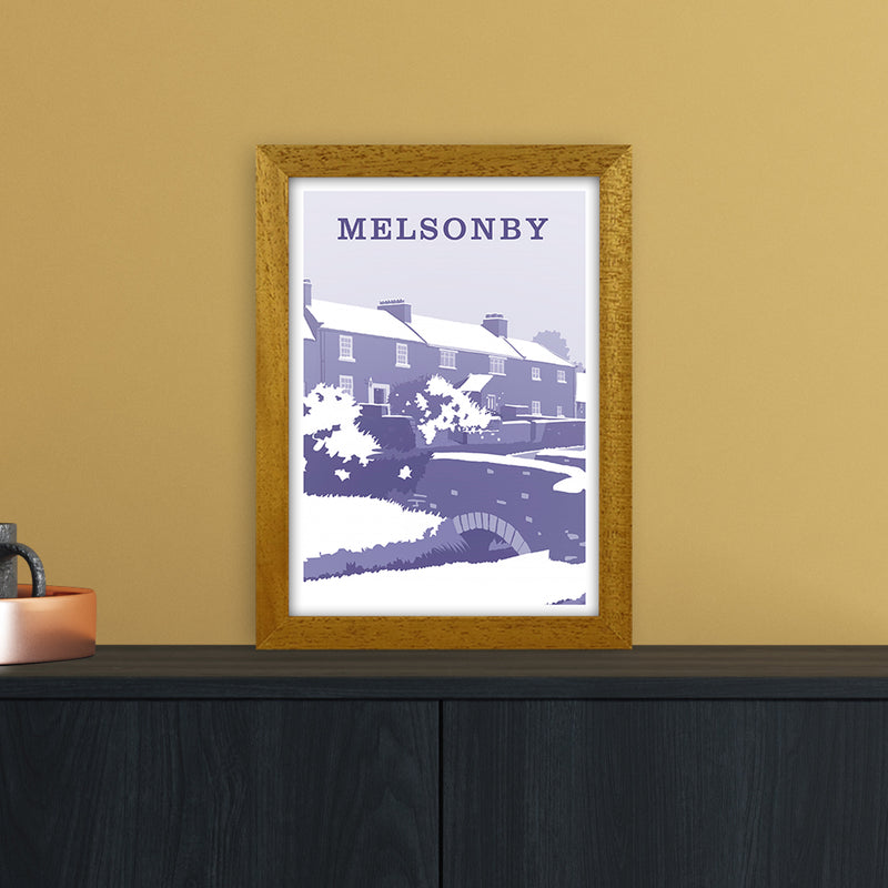 Melsonby (Snow) Portrait Travel Art Print by Richard O'Neill A4 Print Only