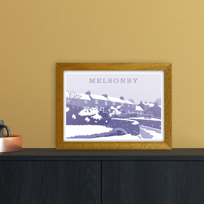 Melsonby (Snow) Travel Art Print by Richard O'Neill A4 Print Only