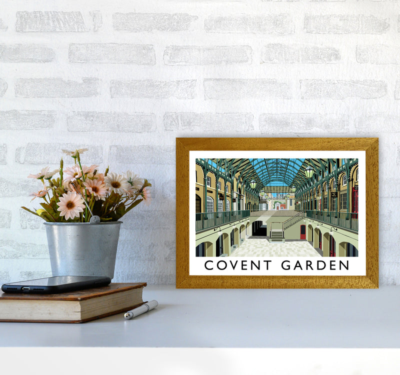 Covent Garden London Vintage Travel Art Poster by Richard O'Neill, Framed Wall Art Print, Cityscape, Landscape Art Gifts A4 Print Only