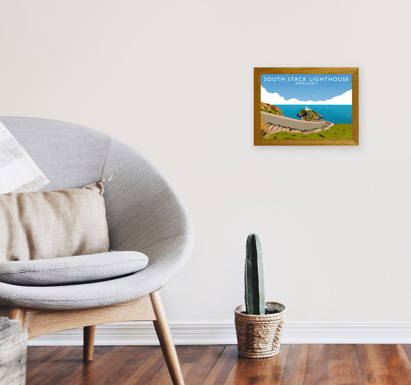 South Stack Lighthouse Anglesey Art Print by Richard O'Neill A4 Print Only