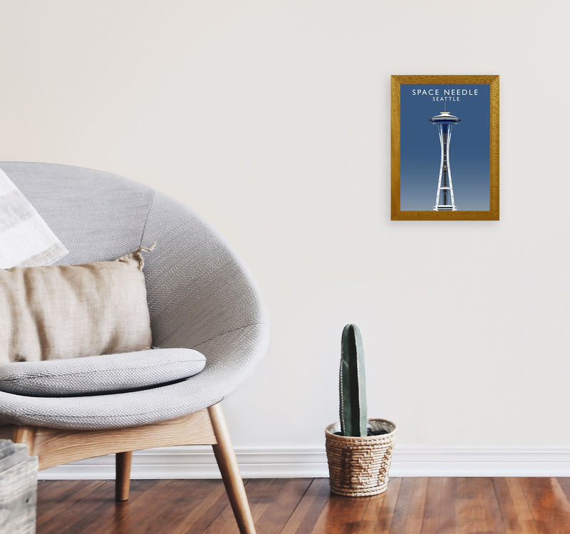 Space Needle Seattle Art Print by Richard O'Neill A4 Print Only