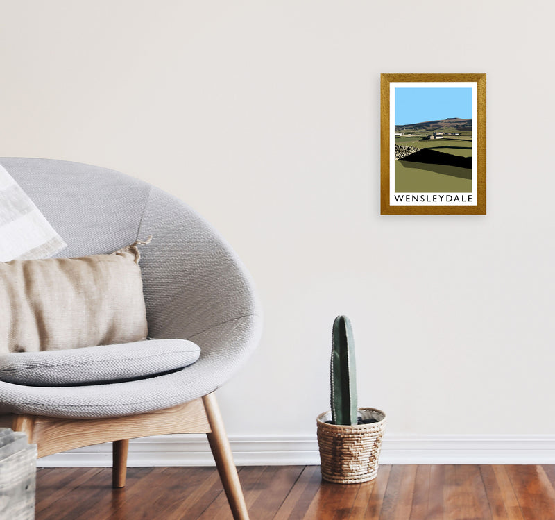 Wensleydale Travel Art Print by Richard O'Neill, Framed Wall Art A4 Print Only