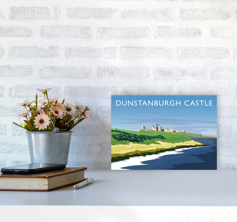Dunstanburgh Castle Travel Art Print by Richard O'Neill A4 Black Frame