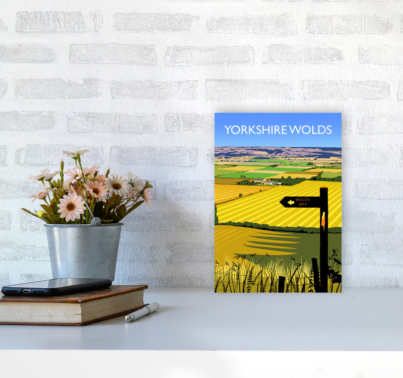 Yorkshire Wolds portrait Travel Art Print by Richard O'Neill A4 Black Frame