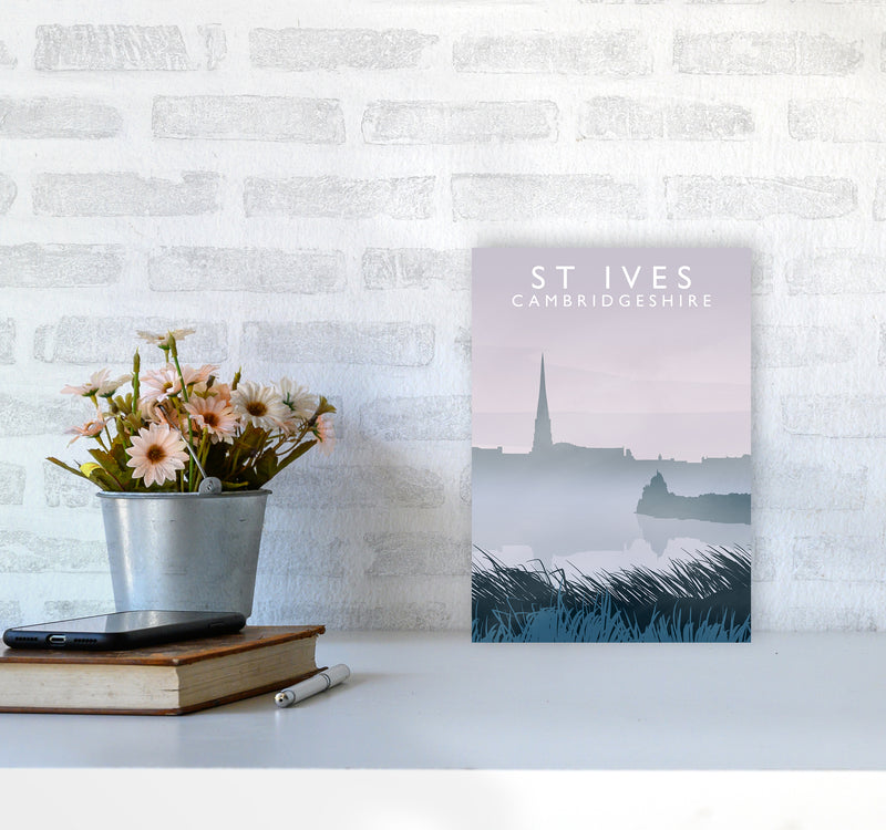 St Ives, Cambridgeshire Travel Art Print by Richard O'Neill A4 Black Frame