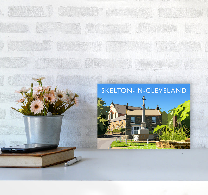 Skelton-in-Cleveland Travel Art Print by Richard O'Neill A4 Black Frame